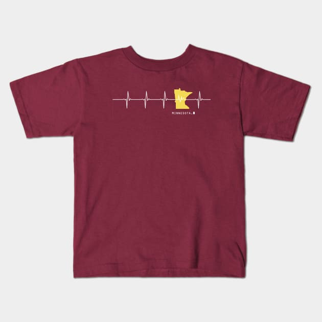 Heartbeat Minnesota Kids T-Shirt by Northofthepines